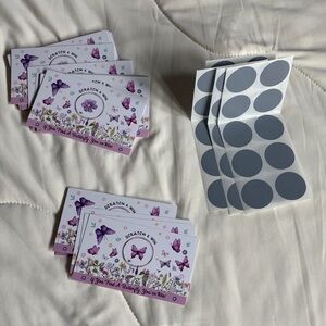 Butterfly Scratch and Win Cards with Stickers Bridal or Baby Shower Game
